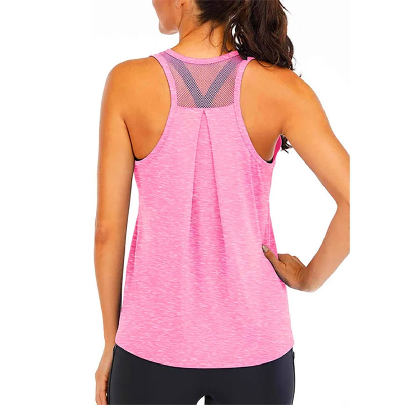 Women Loose Fit Gym Crop Tank, Sleeveless Quick Dry Tank