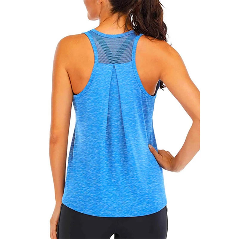 Women Loose Fit Gym Crop Tank, Sleeveless Quick Dry Tank