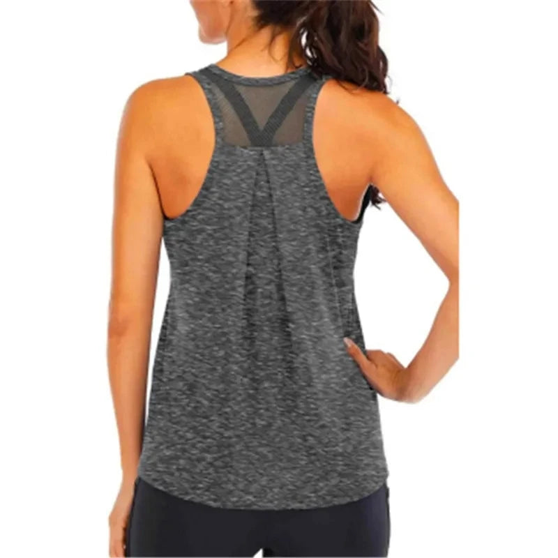 Women Loose Fit Gym Crop Tank, Sleeveless Quick Dry Tank