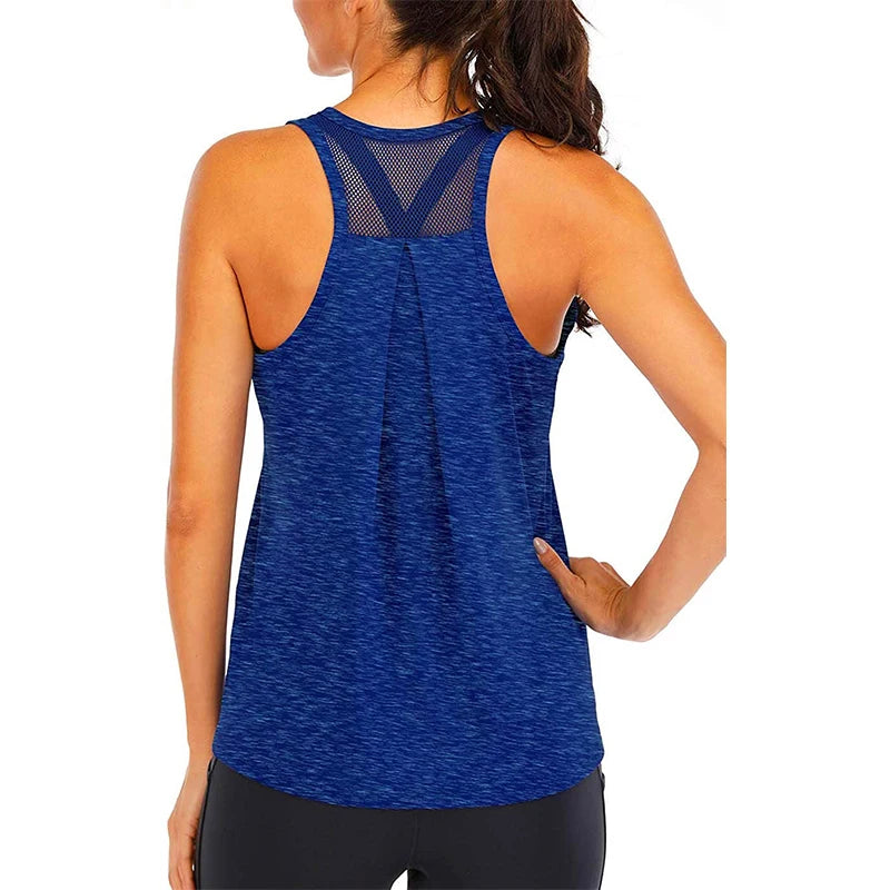 Women Loose Fit Gym Crop Tank, Sleeveless Quick Dry Tank