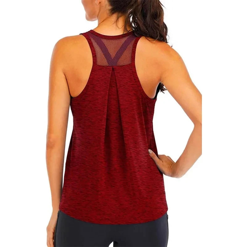 Women Loose Fit Gym Crop Tank, Sleeveless Quick Dry Tank